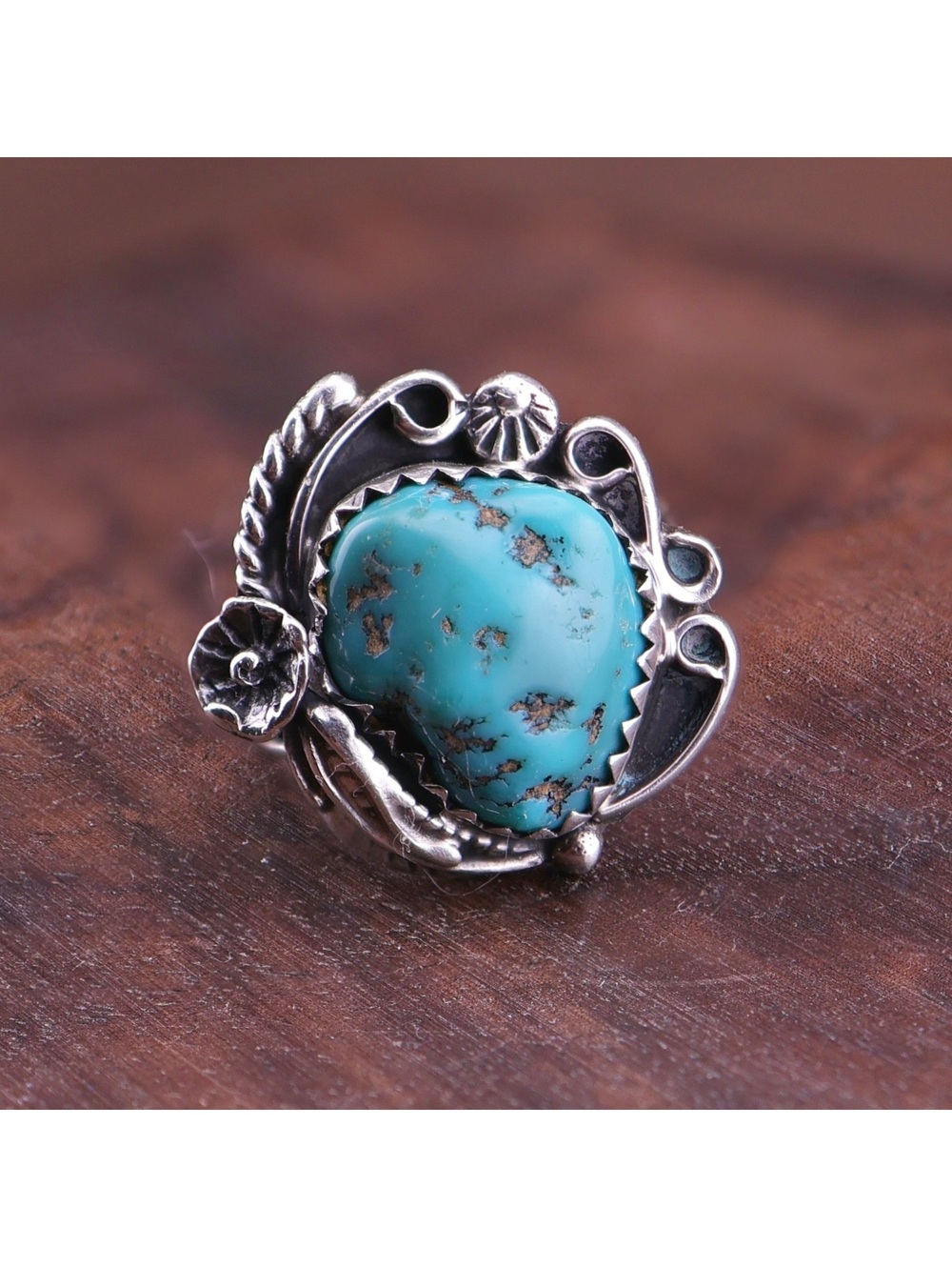 Steve Grant Navajo Turquoise Sterling Silver Ring Size 3 Native American SG